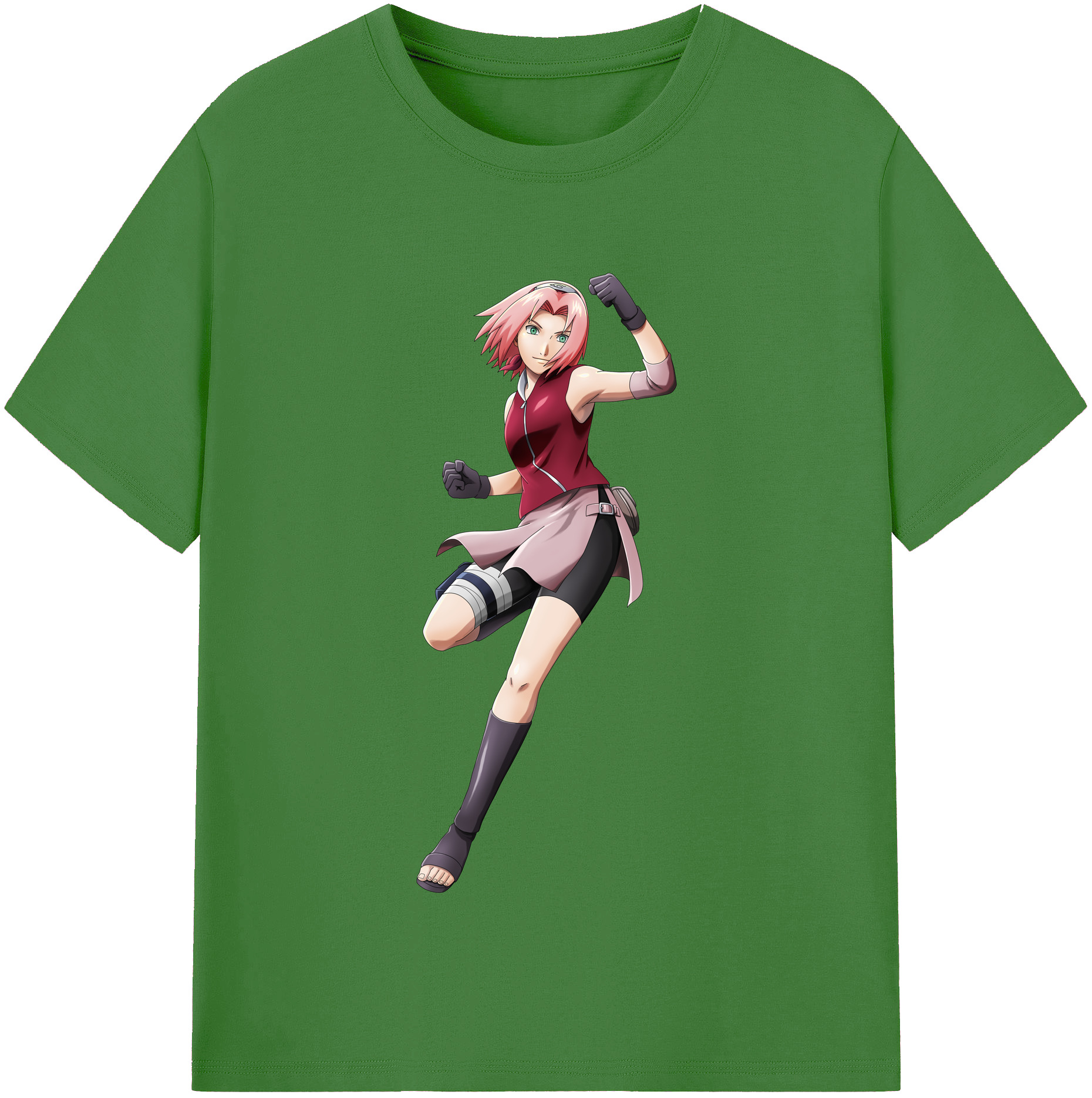 （画像用） NARUTO -ナルト- 春野サクラ Haruno Sakura レディースカジュアルプリントTシャツ（綿100％）